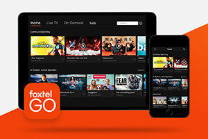 Foxtel Go UI on tablet and phone
