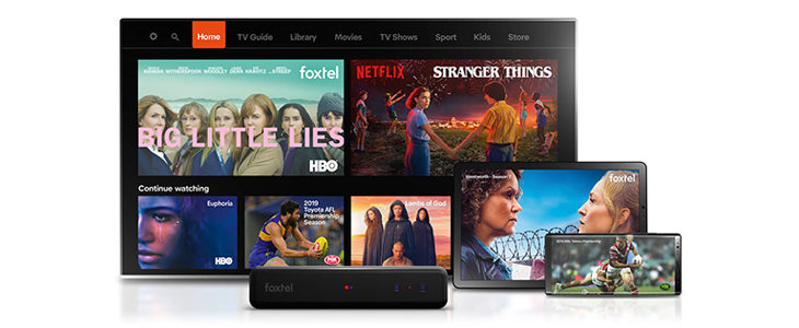 netflix TV shows displaying on a foxtel channel line-up