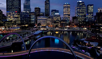 Perth city lights at night